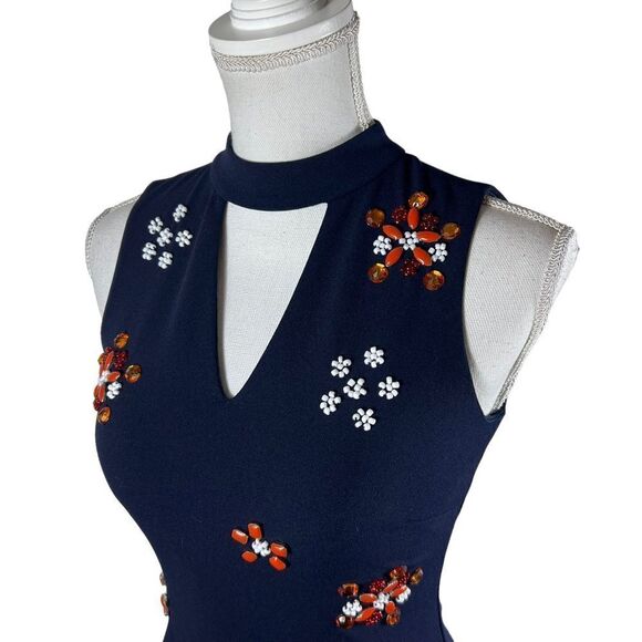 Guess Los Angeles Navy Blue Embellished Mini Dress - Picture 7 of 11